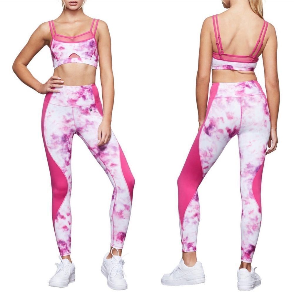 Good American Pink Tie-Dye Trippy Seamed Leggings - Size: 2